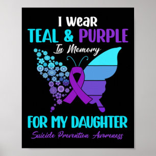 Poster Je Porte Du Purple Turquoise En Mémoire Du Suicide