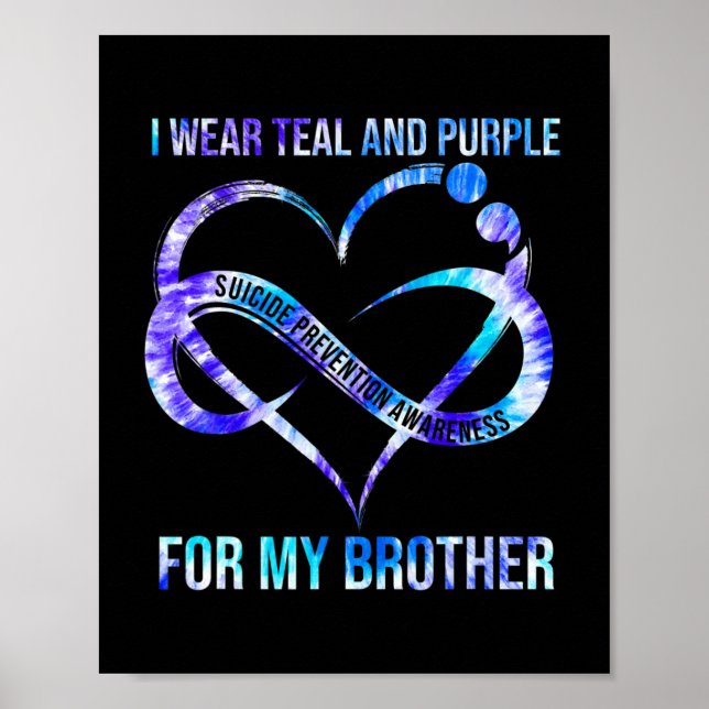 Poster Je Porte Du Purple Turquoise Pour La Prévention Du (Devant)