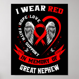 Poster Je porte du rouge en mémoire de la maladie cardiaq