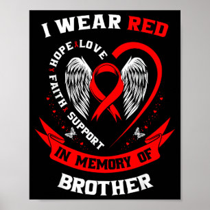 Poster Je Porte Du Rouge En Mémoire De Mon Frère Maladie