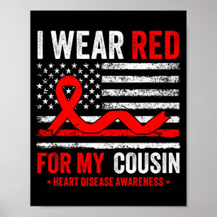 Poster Je Porte Du Rouge Pour La Journée De Sensibilisati