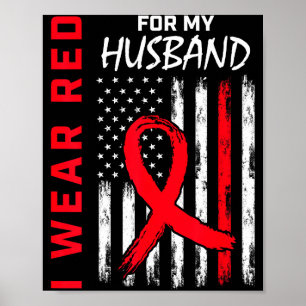 Poster Je Porte Du Rouge Pour La Sensibilisation À La Mal