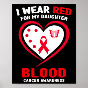 Poster Je porte du rouge pour la sensibilisation au cance