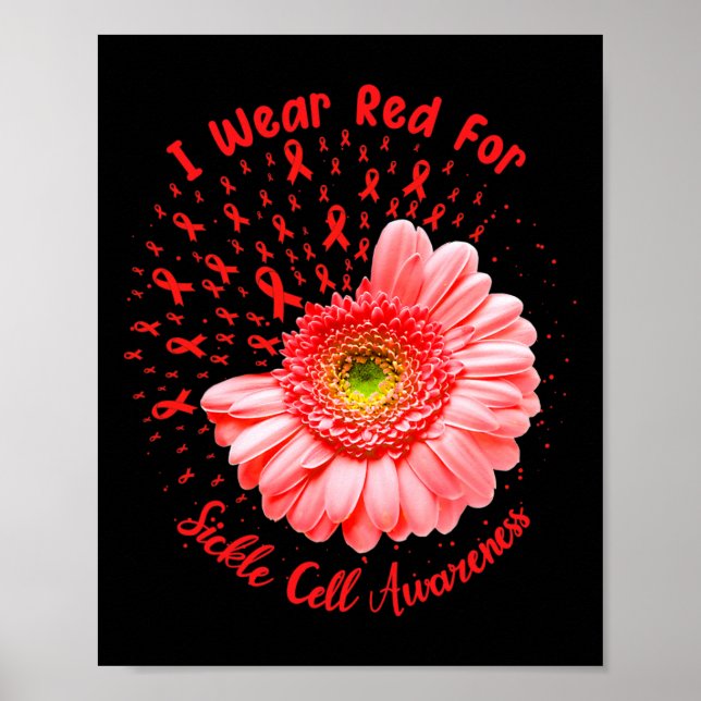 Poster Je Porte Du Rouge Pour Le Combat De Sensibilisatio (Devant)