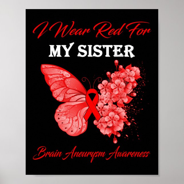 Poster Je Porte Du Rouge Pour Ma Soeur Sensibilisation À  (Devant)