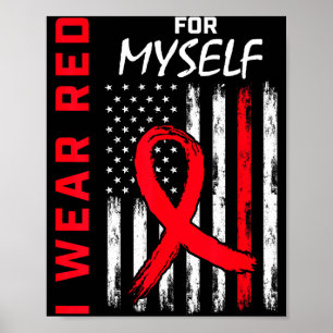 Poster Je porte du rouge pour moi Drapeau de sensibilisat