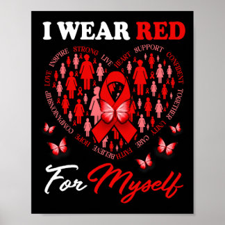 Poster Je Porte Du Rouge Pour Moi-Même Maladie Cardiaque
