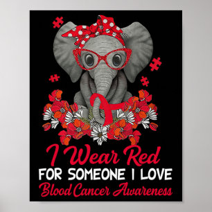 Poster Je Porte Du Ruban Rouge Pour Sensibiliser Au Cance
