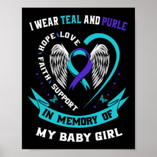 Poster Je Porte Du Ruban Turquoise Et Violet Par Sensibil