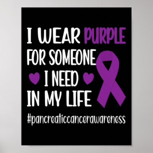 Poster Je Porte Du Ruban Violet Pancréatique Cancer Guerr