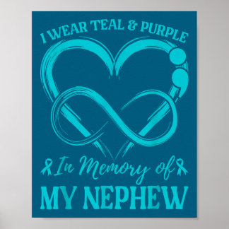 Poster Je porte du sarcelle et du violet en mémoire de mo