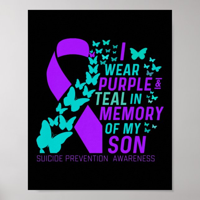 Poster Je Porte Du Violet Et Turquoise Pour Mon Fils Suic (Devant)