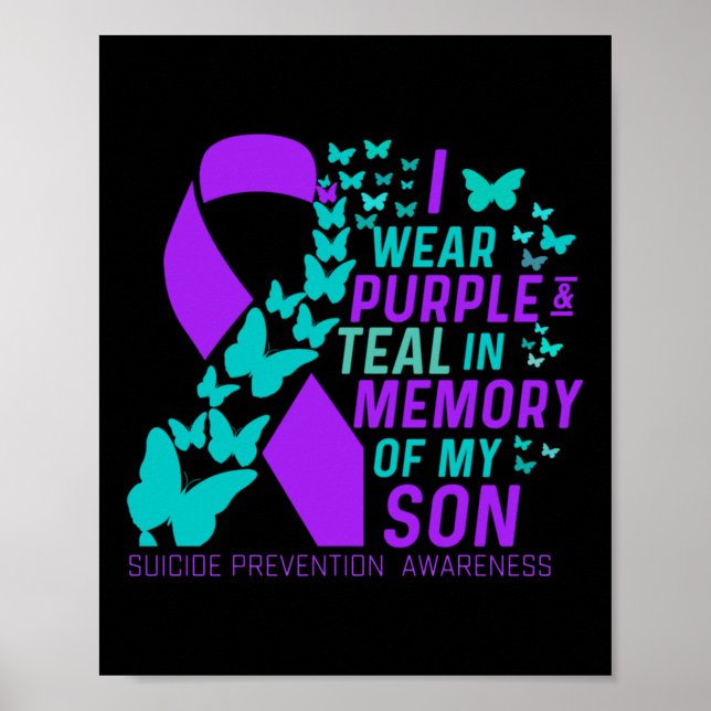 Poster Je Porte Du Violet Et Turquoise Pour Mon Fils Suic (Devant)