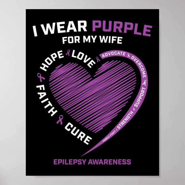 Poster Je Porte Du Violet Pour Ma Femme Epilepsie Sensibi (Devant)