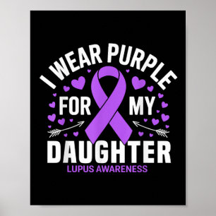 Poster Je Porte Du Violet Pour Ma Fille Lupus Warrier Lup