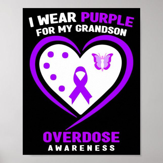 Poster Je Porte Du Violet Pour Sensibiliser Mon Petit-Fil (Devant)