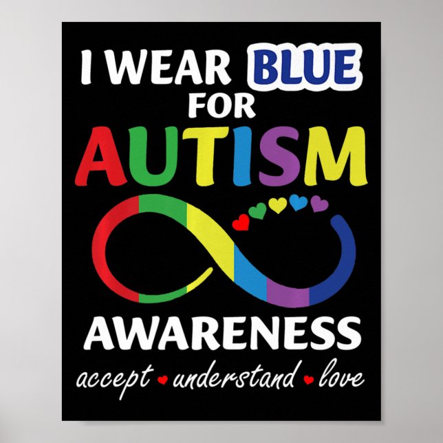 Poster Je porte le bleu Pour la Sensibilisation sur l'aut (Devant)