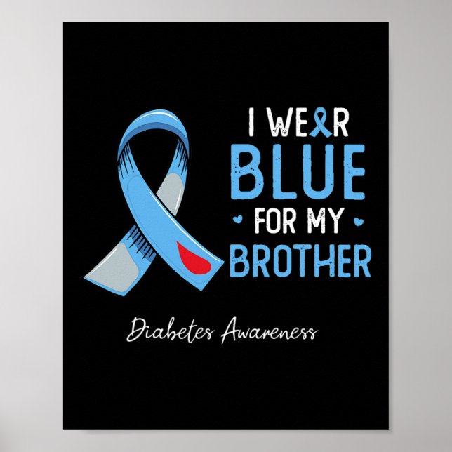 Poster Je porte le bleu pour mon frère la sensibilisation (Devant)