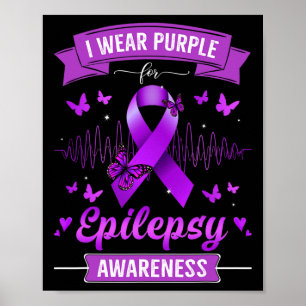 Poster Je porte le Purple pour l'épilepsie Sensibilisatio