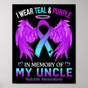 Poster Je Porte Le Purple Turquoise En Mémoire Du Suicide