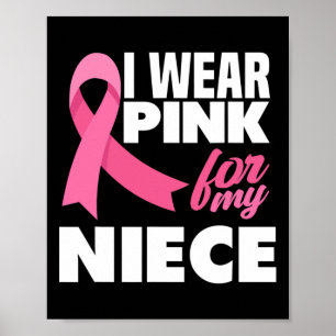 Poster Je Porte Le Rose Pour Ma Nièce Sensibilisation Au