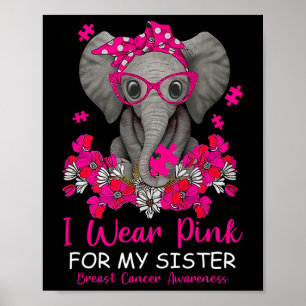 Poster Je Porte Le Rose Pour Ma Soeur Le Cancer Du Sein D