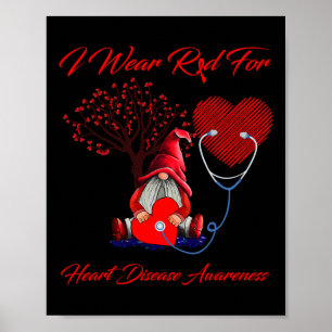 Poster Je Porte Le Rouge Pour La Sensibilisation Aux Mala