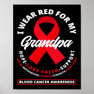 Poster Je Porte Le Rouge Pour Mon Grand-Père Sensibilisat
