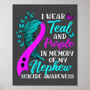 Poster Je porte le sarcelle violet en mémoire du suicide