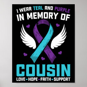 Poster Je Porte Le Turquoise Et Le Violet Pour Ma Cousin
