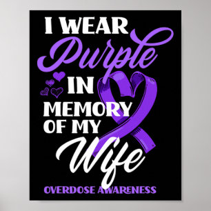 Poster Je Porte Le Violet En Mémoire De Mon Épouse Surdos