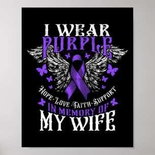Poster Je Porte Le Violet En Mémoire De Mon Épouse Surdos