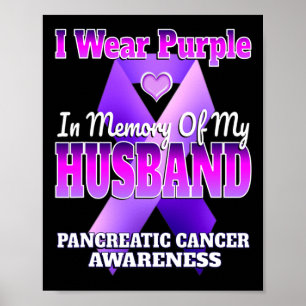 Poster Je Porte Le Violet En Mémoire De Mon Mari Pancréat