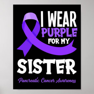 Poster Je Porte Le Violet Pour Ma Soeur Cancer Pancréatiq
