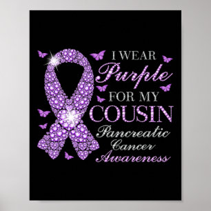 Poster Je Porte Le Violet Pour Mon Cousin Cancer Pancréat