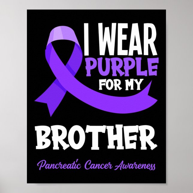 Poster Je Porte Le Violet Pour Mon Frère Cancer Pancréati (Devant)
