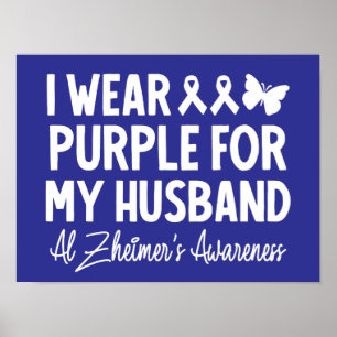 Poster Je porte le violet pour mon mari La sensibilisatio