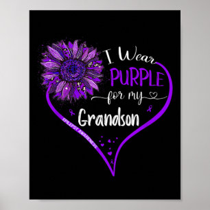 Poster Je Porte Le Violet Pour Mon Petit-Fils Sensibilise