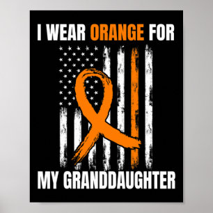 Poster Je Porte Orange Grand-Fille Leucémie