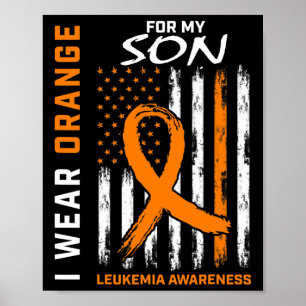 Poster Je Porte Orange Pour Mon Fils Leucémie Sensibilisa