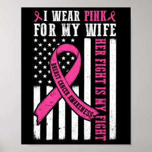 Poster Je Porte Rose Femme Cancer Du Sein Sa Lutte Est Ma