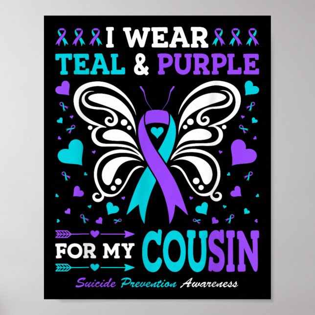 Poster Je Porte Turquoise &amp; Purple Pour Mon Cousin (Devant)