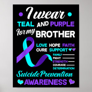 Poster Je Porte Turquoise & Purple Pour Mon Frère Sui