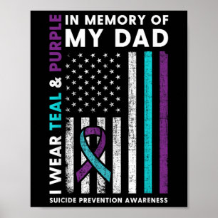 Poster Je Porte Turquoise &amp ; Violet En Mémoire De Mon