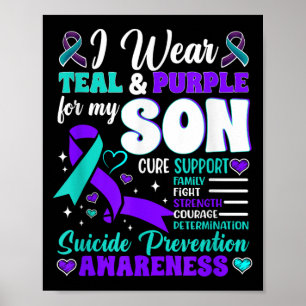 Poster Je Porte Turquoise & Violet Pour Mon Fils Suic