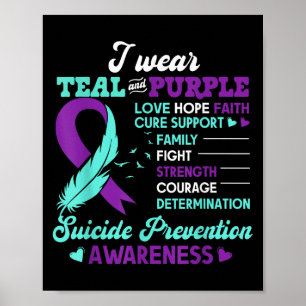 Poster Je Porte Turquoise Et Violet Amour Espoir Foi Suic