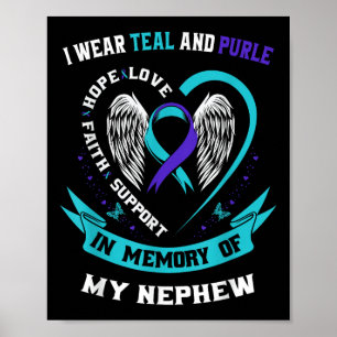 Poster Je Porte Turquoise Et Violet Pour Ma Connaissance