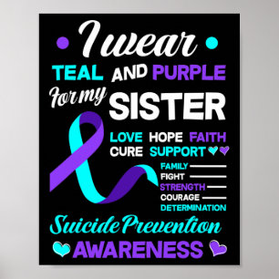 Poster Je Porte Turquoise Et Violet Pour Ma Soeur Suicide
