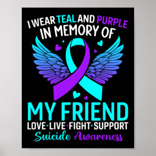 Poster Je Porte Turquoise Et Violet Pour Mon Ami Suicide
