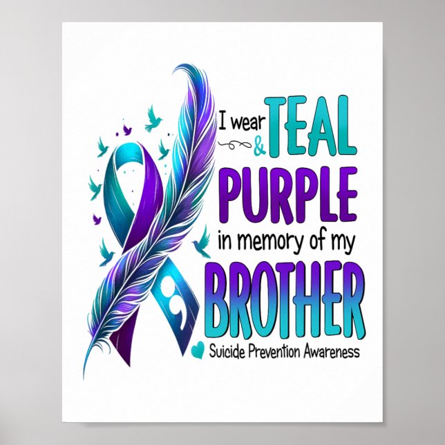 Poster Je Porte Turquoise Et Violet Pour Mon Frère Suicid (Devant)